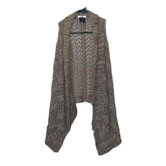 Isela Women’s Beige Brown Loose Knit High Low Vest Small Spring Summer‎ - Picture 1 of 6